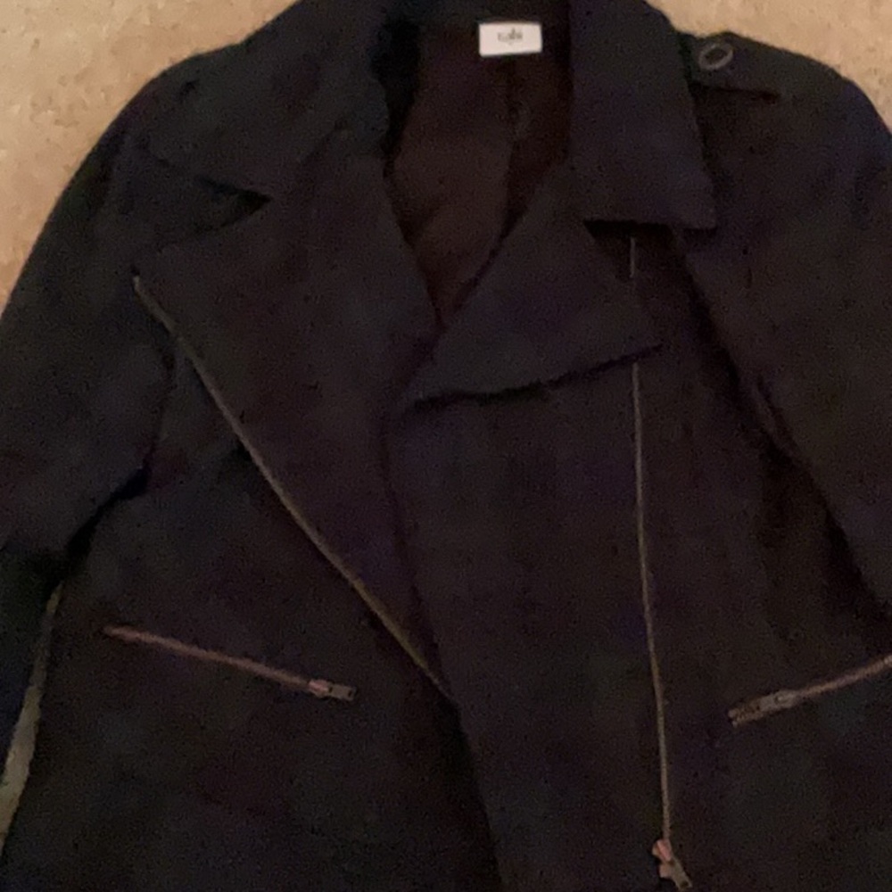 Cabi black watch moto jacket—size 4
